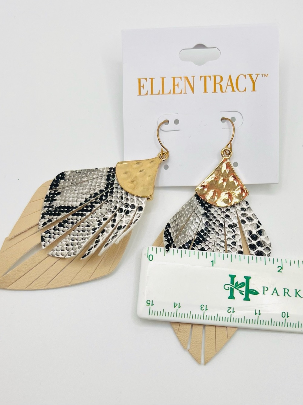 NWT✨Gold Layered Python Dangle Earrings - Picture 11 of 13